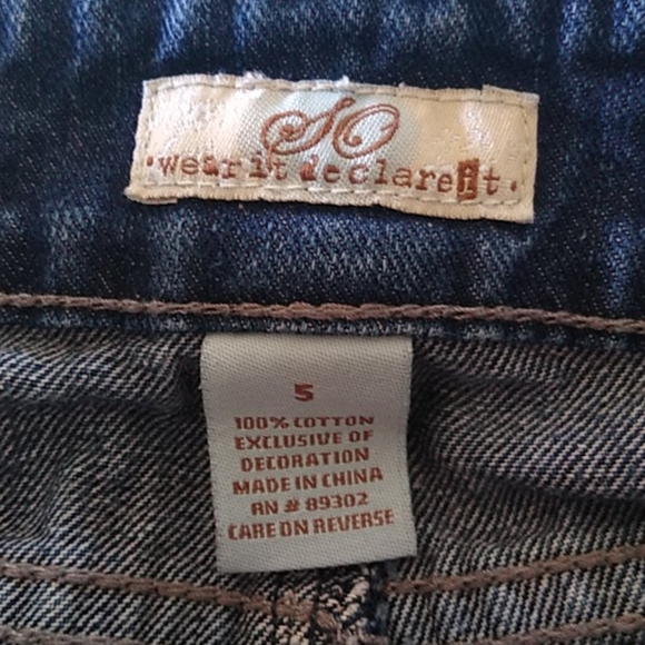 SO Denim Mini Skirt with Distressing & Pockets - Picture 3 of 3